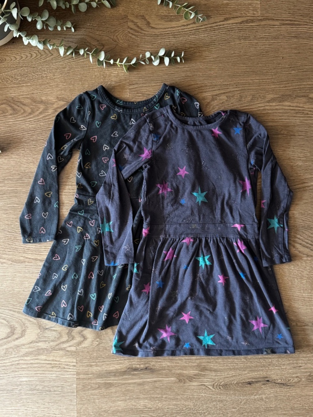 Girls Long Sleeve Dress Bundle 4T Cat & Jack & EGG New York Heart & Star Dresses